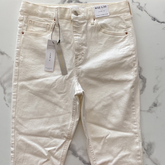 Topshop Jamie High Rise Skinny Ankle Jeans Jegging in Off White US 10 - Picture 5 of 12